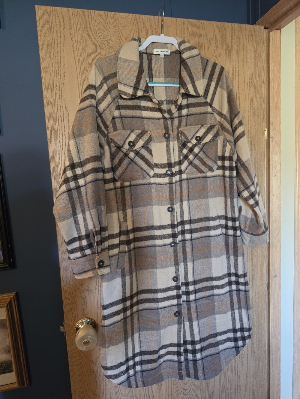 Color Theory Plaid Trench / Long Shacket Size L
